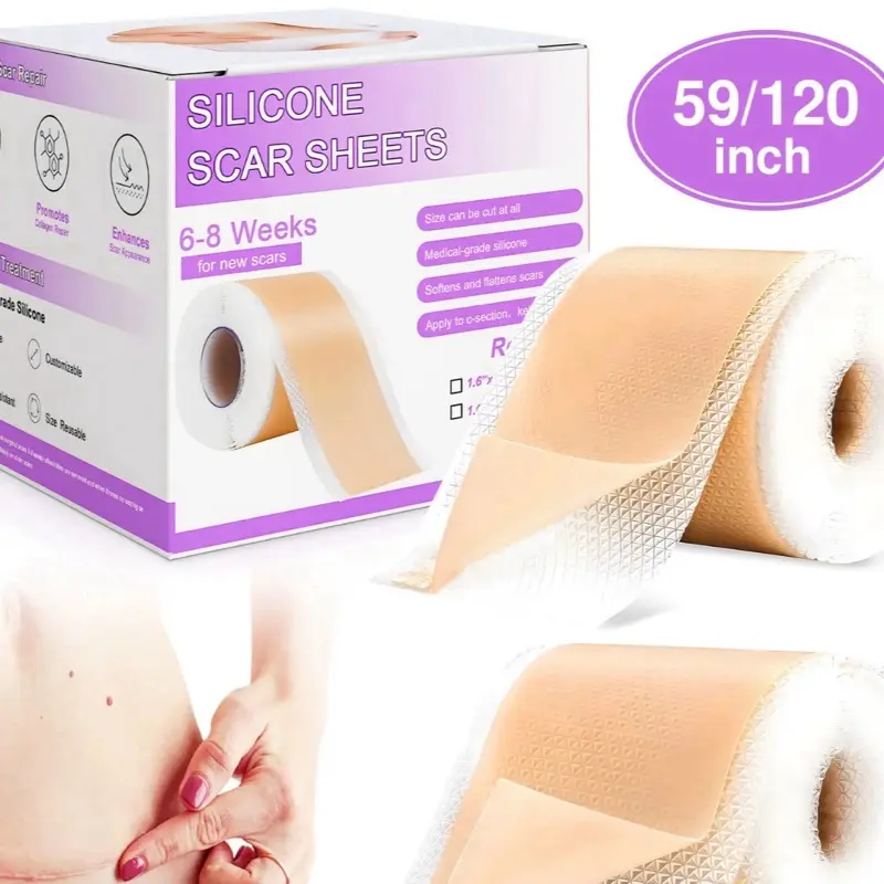 Professional Silicone ScarSheets,Reusable Silicone Scar TapeStrips Type for Keloid,Burn,