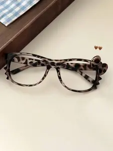 1pc Hello Kitty Leopard Print Glasses Frame, Cute Vintage Y2K Style, Floral Decor, No Lenses, Perfect Fashion Accessory for Women, Stylish Glasses