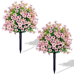 Artificial Ball Topiary Tree, 1 Count/2 Counts Faux Shrubs with Ground Spikes, Indoor & Outdoor Decor for Porch, Garden, Front Door, Plants, Decorative Fake Tree, House Plants Decor