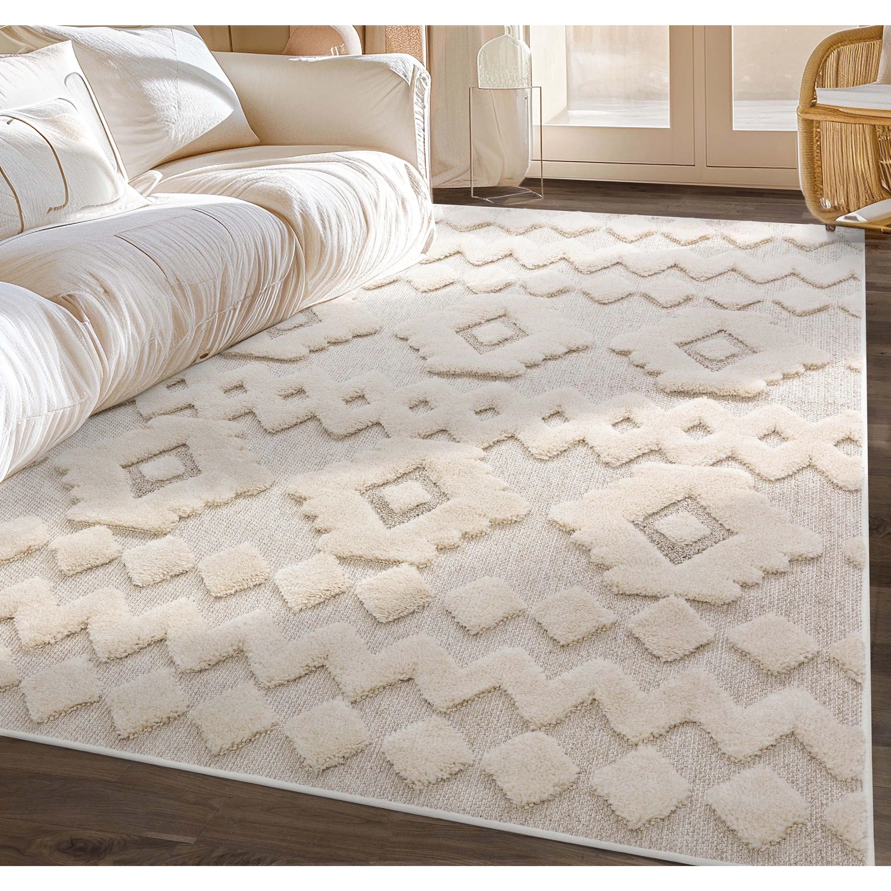 Chiara Tribal Moroccan High-Low Flat-Weave Rug