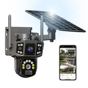 Solar Powered Security Camera, Wireless Outdoor Monitoring Camera, 360° Rotatable Camera with Dual Lens, Security Camera for Outdoor Environment, Farm and Ranch, Wireless Outdoor Cameras