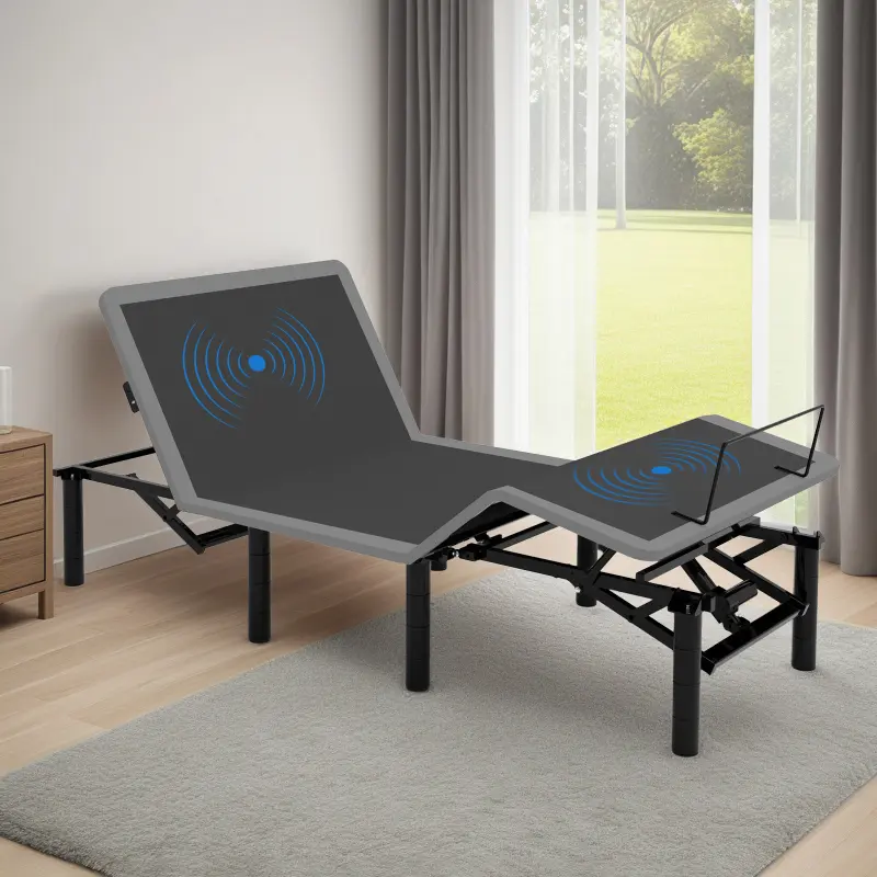 Adjustable Bed Frame with Massage Head & Foot Incline Twin XL Size Wireless Remote, two types of USB ports: Type-A and Type-C, LED Night Light, 4 Height-Adjustable Legs Easy assembly    RR