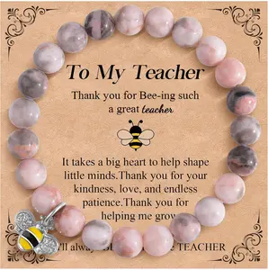 Teacher Appreciation Gifts for Women, Graduation Gift for Him Her, Natural Stone Bracelets, Class of 2025