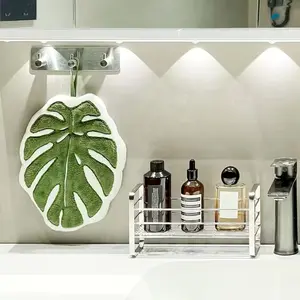 Leaf Bathroom Hand Towel, Hanging Design Absorbent Material, Ideal for Bathrooms, Restaurants, Kitchens, Versatile Use, Durable & Soft Cloth, Hangable