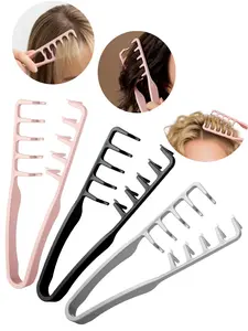 3pcs Simple Daily Volume Texture Styling Fluffy Hair Wide Tooth Comb High Root Lift Hair Tool Cover Hair Part Bangs Hairstyle Combs Styling Tools