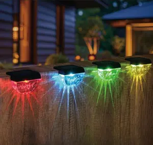 8 Pack Solar Deck Lights Outdoor, Solar Step Lights  for Outside, Yard, Patio, Garden, Pool, Railing, Stairs, Fence (Color Changing)