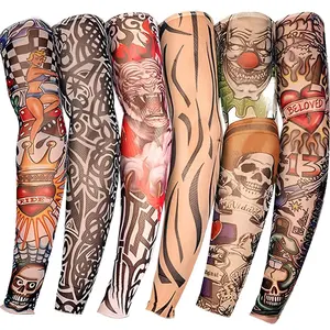 Tattoo Sleeves for Men, 6Pcs Arm Sleeves Fake Tattoos Sleeves to Cover Arms Sun Protection Sleeves Tattoo Sleeve Covers Temporary Tattoo Sleeves for Men and Women (Set 1) sunscreen