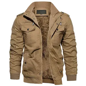 MAGCOMSEN Winter Jackets For Men Fleece Lined Coat Cotton Thermal Jacket Trucker Field Hiking Jackets Canvas Work Jacket