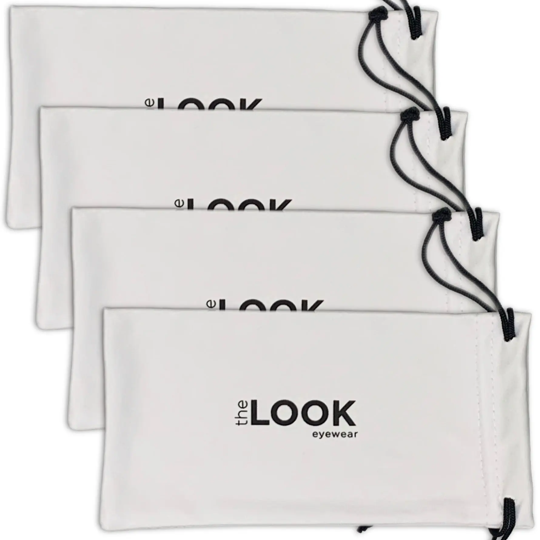 The LOOK Eyewear Unisex Microfiber Storage Case with Cleaning Cloth (4 Pack) - Protective Eyewear Accessory Pouch, Eyewear Storage