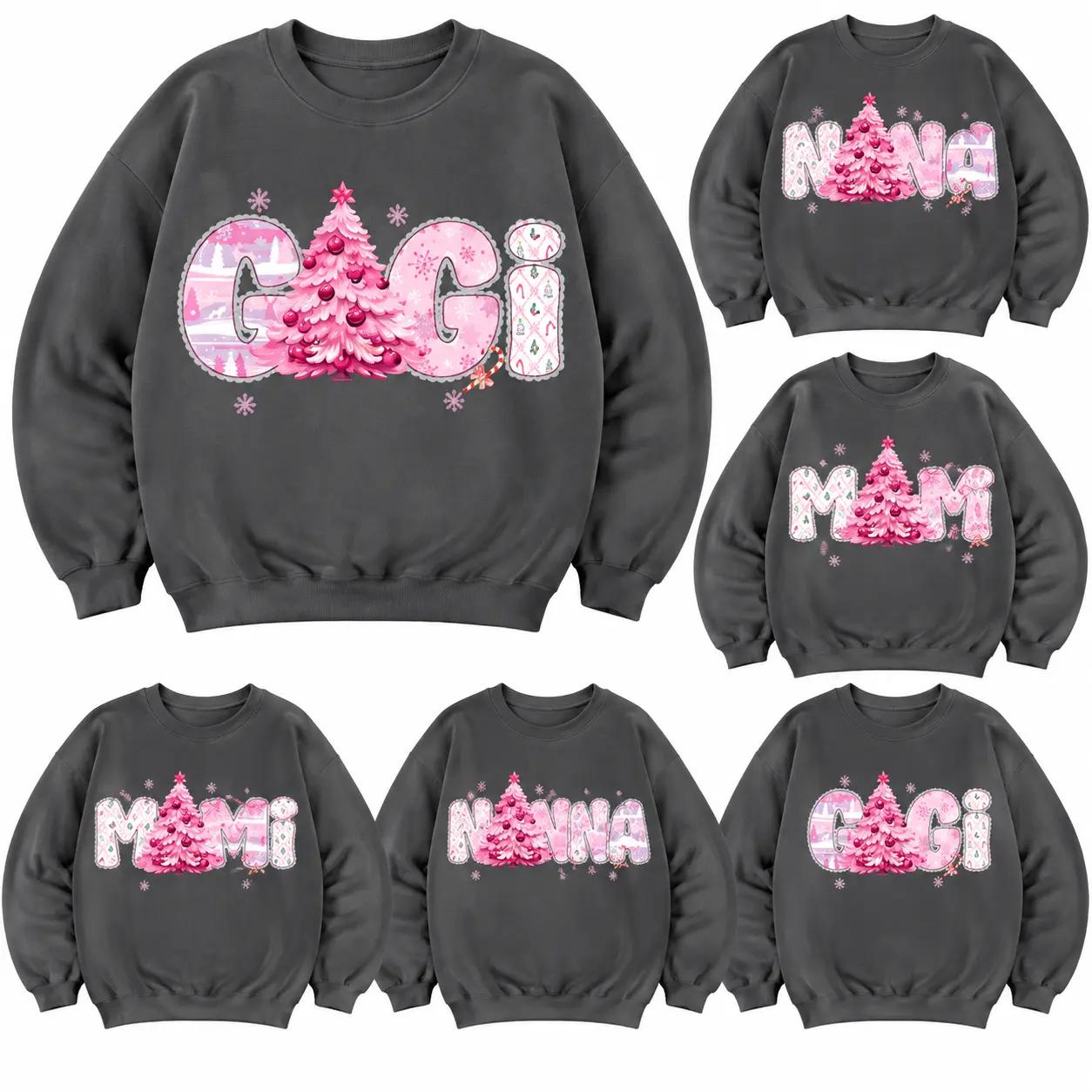 Custom Christmas Gigi Sweatshirt, Personalized Grandma Crewneck, Holiday Tree Name Pullover, Cute Xmas Nana Gift, Custom Family Matching Shirt, Winter Christmas Graphic Sweatshirt, DF