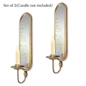 Set of 2 Wall-Mounted Candle Holders, Vintage Decorative Candlesticks for Weddings & Festivals, Elegant Home Decoration Accessories, Vintage Candle Stand