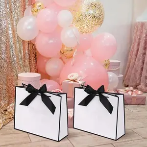 10-Pack Premium & Gift Bags, Satin Ribbon Bows, Multiple Sizes, Sturdy Handles, Perfect for Weddings, Birthdays, Parties