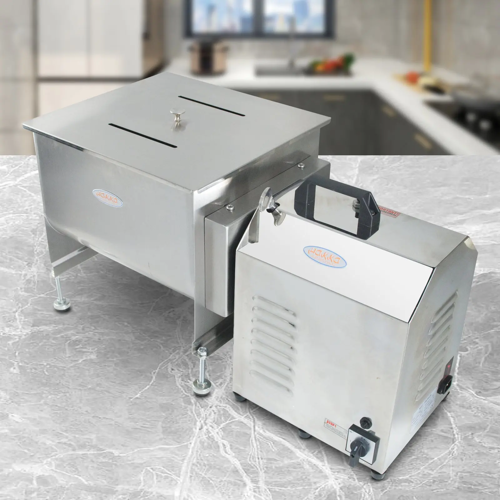 Hakka Commercial Electric Meat Mixer, 30L/60 lb Stainless Steel Meat Mixing Machine, 550W Food Mixer with Overload Protection for Sausage Preparation, Ground Meat & Restaurant Food Processing