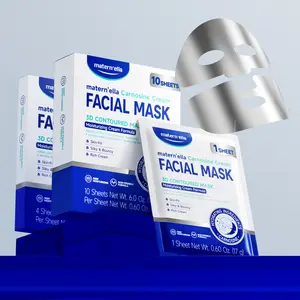 Matern'ella Carnosine Cream Mask (10-Pack)（4-Pack） - Pro-Xylane + Peptides, 3D Contoured, Anti-Aging & Deep Hydration