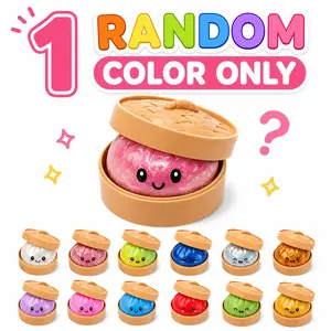 Glitter Squishy Dumpling Toy, Soft Squeeze Stress Relief Ball, Assorted Color Fidget Toy for Kids Party Favor, 1PC