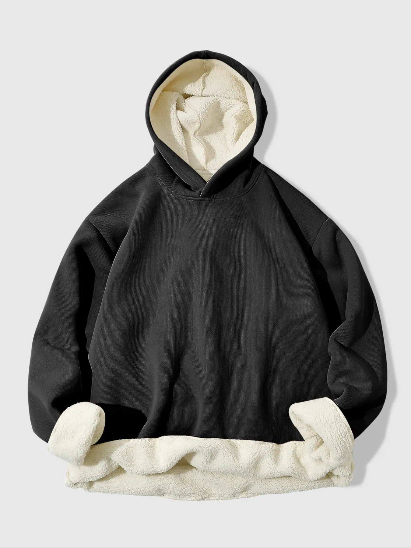 High-Quality Thick Lamb Wool Hoodie, Fall & Winter Essential Unisex Casual Warm Clothing, Fashionable Trendy Thermal Pullover Sweatshirt