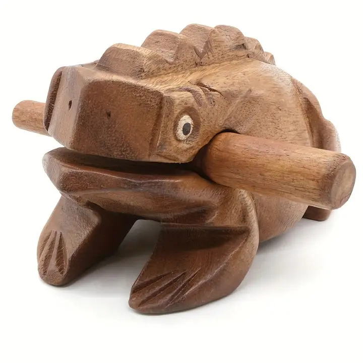 Traditional Musical Wooden Singing Frog Statue, Home Decor, Room Decor Gift for Home Supplies Display