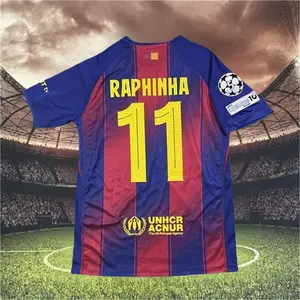 25 26 Home Red Blue Raphinha 11 short sleeve Soccer Jersey