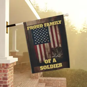 Proud Family of a Soldier Garden Flag: Double Sided Military Yard Decor