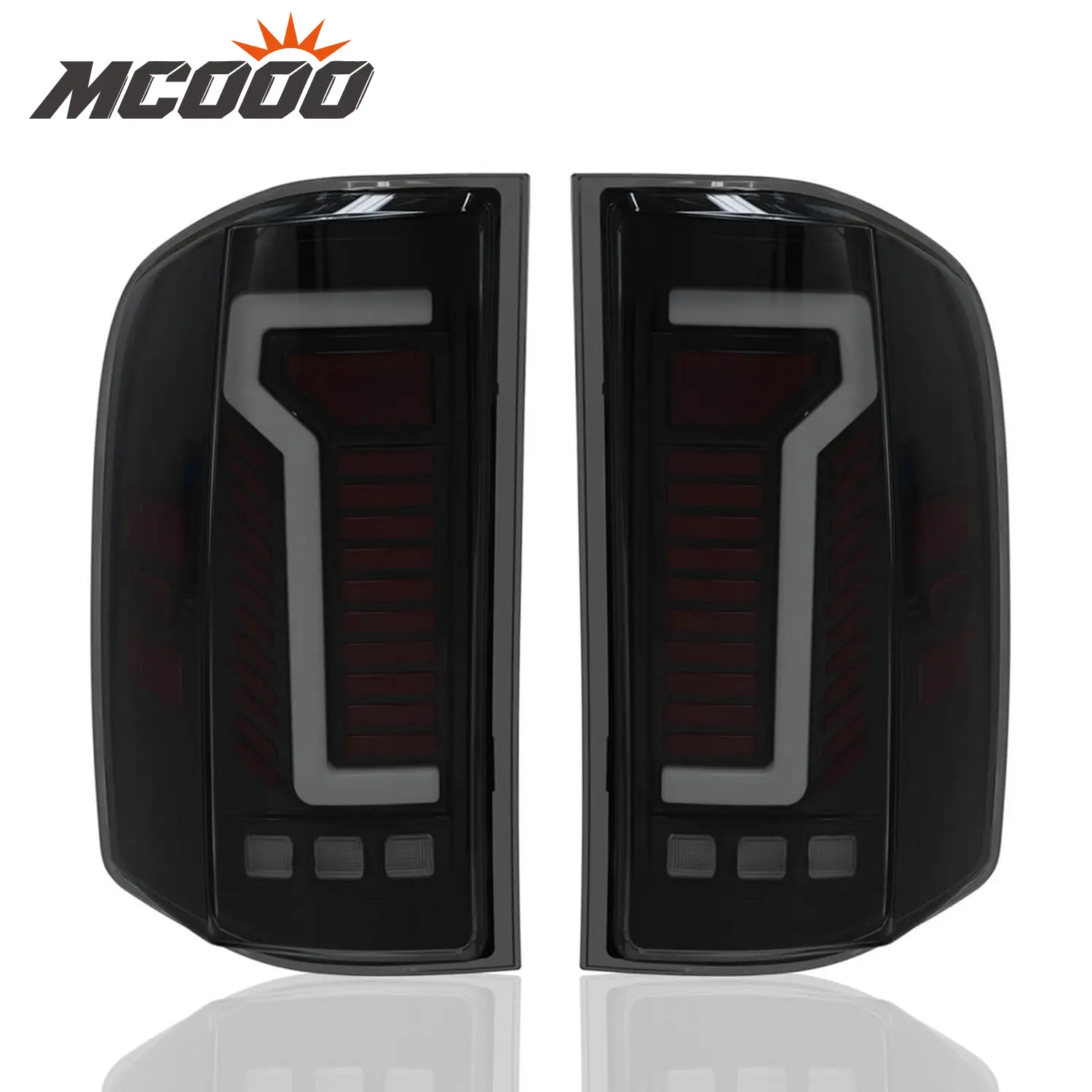 2007-2013 Chevy Silverado 1500/2500HD/3500HD Sequential LED Tail Lights | Smoked | Start-Up Animation & Dynamic Turn Signal