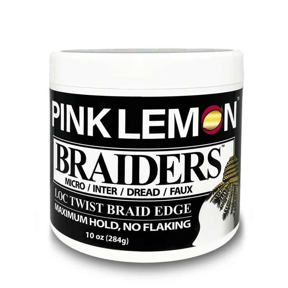 PINK LEMON Braiding Gel, Maximum Hold for Smooth & Flake-Free Braids, Twists, Locs & Edges, Unisex Haircare, 10 oz, Frizz Control, High Shine, Dry, Lavender Sage, Moisture Boost, Jar, Shine Enhancing