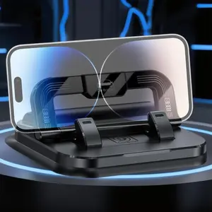 360 Rotation Car Phone Holder,Foldable 2 in 1 Dashboard Stand, Adjustable Horizontal Vertical Screen Angle with Ultra Strong Suction Cup Fixed Non-Slip,for iPhone Android Smartphones
