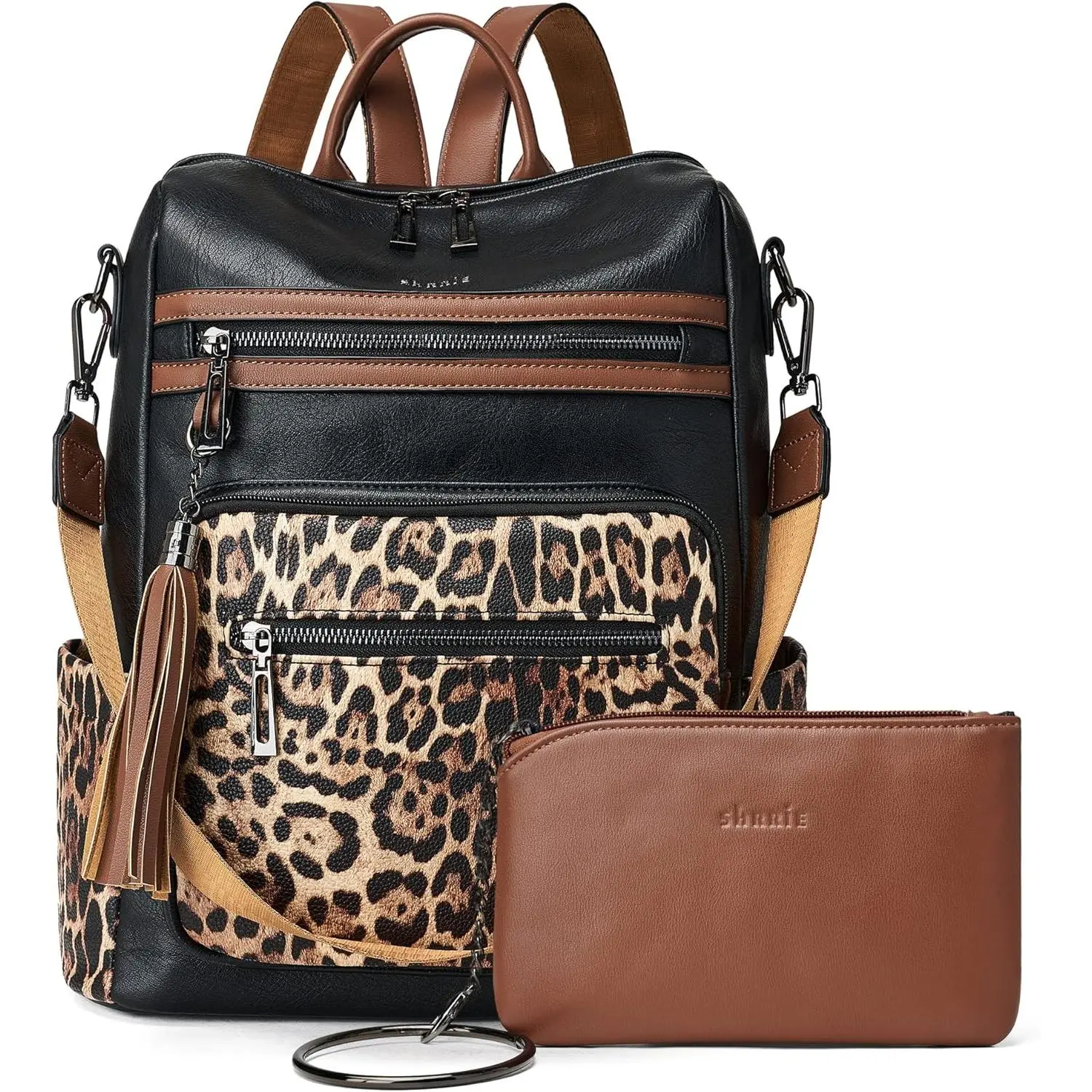 Shrrie Backpack Purse for Women Leather Backpack Fashion Designer Travel Backpack Convertible Shoulder Bag