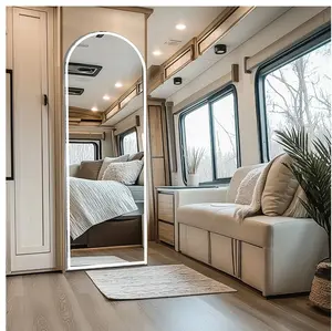 LED Arched Full Length Mirror 60"x16" with 120 LED Lights Aluminum Frame Polished Glass for Bedroom Modern Design