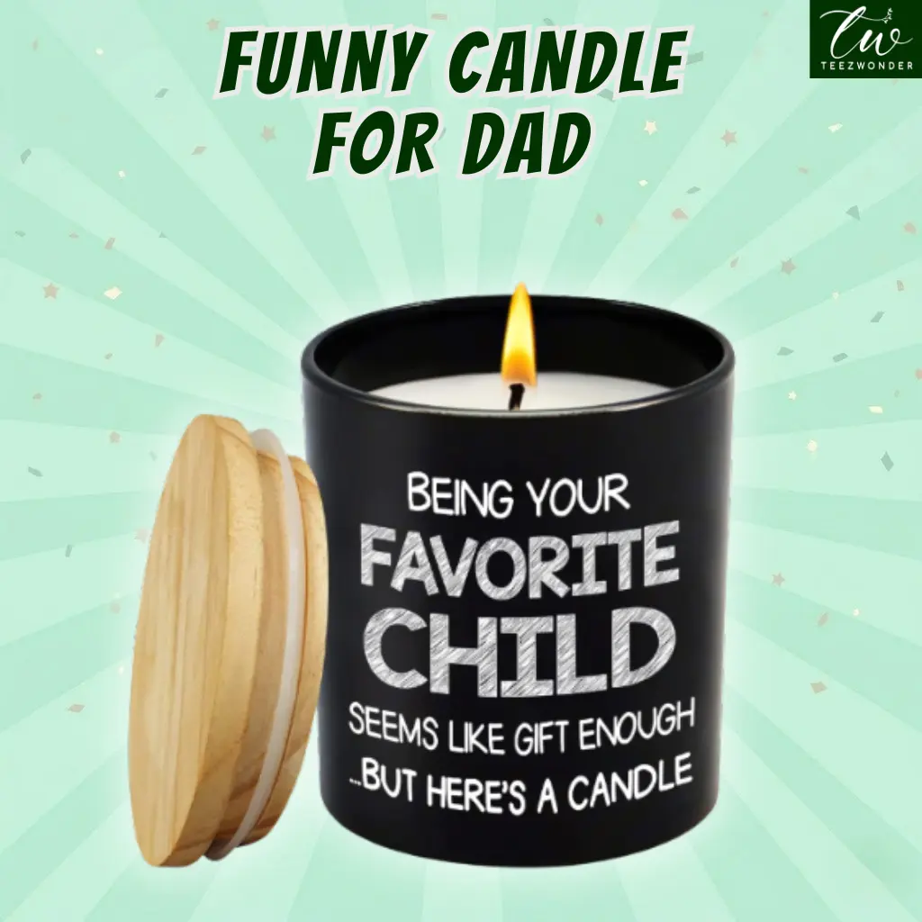 Favorite Child Funny Gifts for Mom Dad, Birthday Gifts for Mom Dad Grandma Grandpa, Vanilla Lavender Scented Candle 10oz Recyclable Glass Jar Fragrance Ornament Perfume