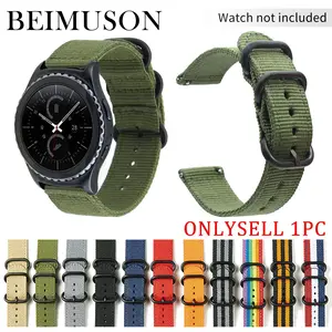 Nylon Watch Band Waterproof Ballistic Nylon One-Piece Military Straps for Men & Women, Replacement Strap, Choice of Color & Width 18mm 20mm 22mm 24mm, Fashionable Watch Accessories