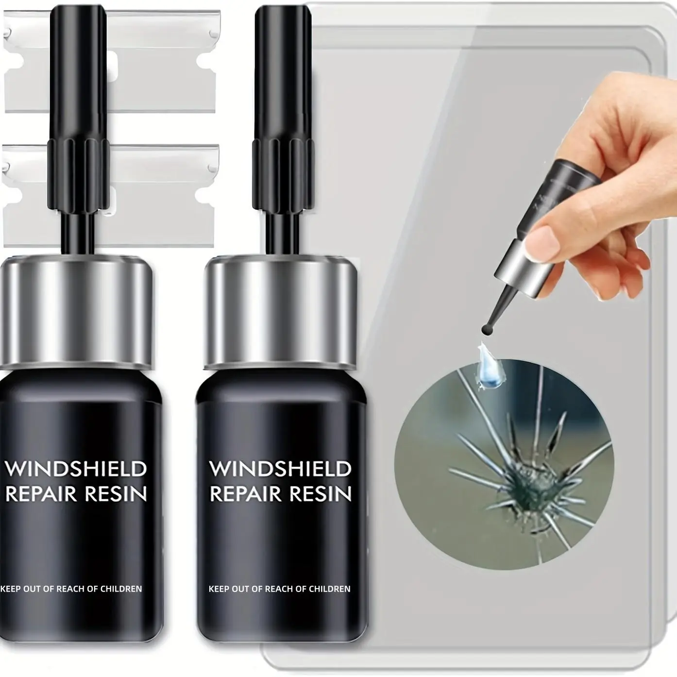 Car Windshield Repair Resin Kit, Windshield Crack Adhesive, Car Windshield Repair Tool, Star-shaped Crack Repair Fluid, Professional Car Body Repair Tool, Quick Windshield Repair, Glass Crack Repair, Cracked Windshield Repair Kit, Windshield Repair Liquid