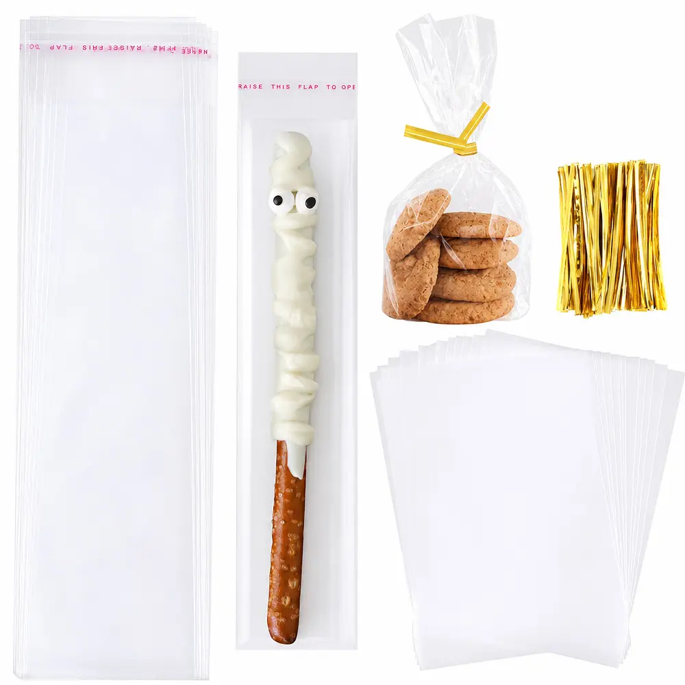 400Pcs Self Sealing Cellophane Bags 4x6 Inch Clear Pretzel Rod Bags | Resealable Bag for Packaging ICY Candy Popsicle,Gifts, Favors, Products - Home Improvement.
