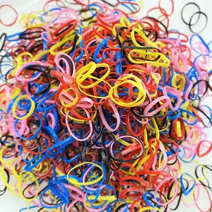 Free Gift with Colorful Disposable Hair Bands Scrunchie Girls Elastic Rubber Band Ponytail Holder Hair Accessories Hair Ties 1PC