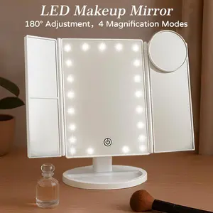 Makeup Mirror Vanity Mirror LED Lights 2X 3X 10X Magnification Portable Desk Mirror Touch Control  Dresser Suitable for Adults & Gift “Outdoorfun”