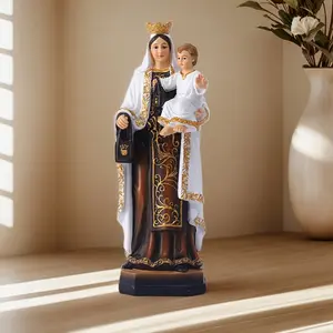 Catholic Resin Our Lady of Mount Carmel Statue - 30cm/12in, 1pc, Religious Faith Decor, Decorative Indoors Home Decor, No Electricity/Battery Needed, Ideal for Christmas, Mother's Day