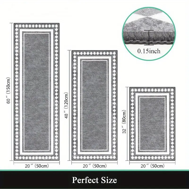 Farmhouse Kitchen Rugs Sets of 3 Non Slip Washable Kitchen Rugs and Mats Boho Kitchen Mats for Floor Kitchen Runner Rug Kitchen Carpet Rug Runner for Hallways Kitchen Laundry fashion mixed color