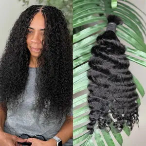 Burmese Curly Human Hair Bundle for Boho Braids, Mermaid Braids, Locs Styles, Micro Braids, Gypsy Braids