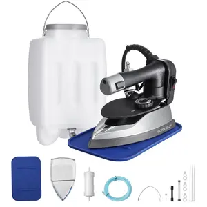 【FathersDayGift】VEVOR Gravity Feed Steam Iron, 1000W Gravity Feed Iron with 3.5 L Large Capacity Tank, Demineralizer Cartridges, Non-Stick Ironing Shoe, 5 Temperature Settings, Industrial Electric Steam for Ironing