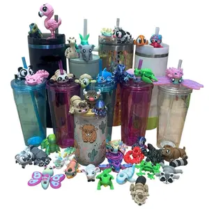 Animal Tumbler Straw Buddy Straw Figurine 3D Printed