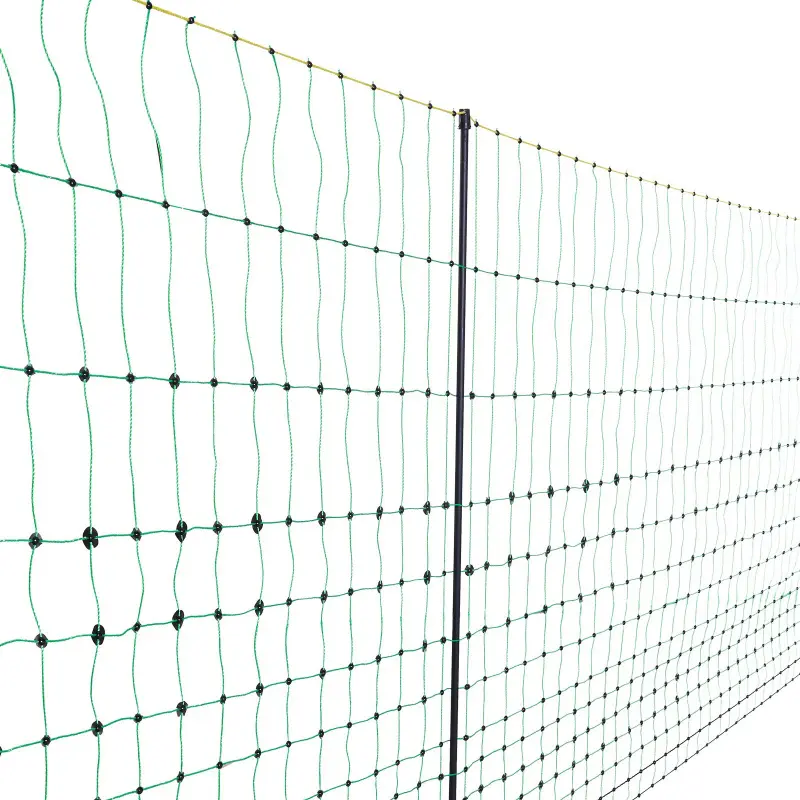 Outdoor Electric Fence Netting for Livestock Control, AC110-240V/DC Power Supply, 35x164ft/0.88x49.98m PE Mesh, Fiberglass Poles/Posts, Double Spikes Stakes, Precision Protection, Portable 11.9 lbs Utility Barrier (s0900915d)