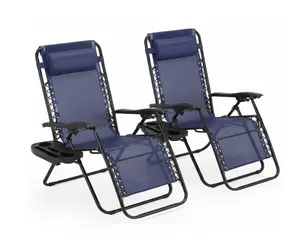 2-Pack Zero Gravity Lounge Chairs,Folding Recliners with Pillow & Cup Holder for Outdoor Patio, Pool, Beach