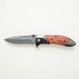 9" Folding Pocket Knife — Wood Handle EDC
