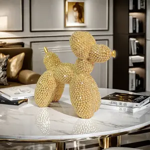 Glitter Balloon Dog Statue, Fun Abstract Animal Sculpture, Decorative Sculptures for Living Room and Office, Home Decor, Home Decor Ornament, Holiday Table Decoration