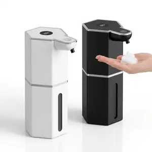 Touchless Automatic Soap Dispenser, USB Rechargeable, 12 oz Foaming Dispenser with 4 Adjustable Levels, Waterproof Wall-Mounted Smart Soap Pump for Bathroom and Kitchen, Hands-Free Hygiene Home Essential