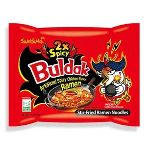 Samyang Buldak 2x Spicy Chicken Ramen 140g - Korean 5-Pack Fiery Flavor Stir-Fried Noodles for Heat-Seekers