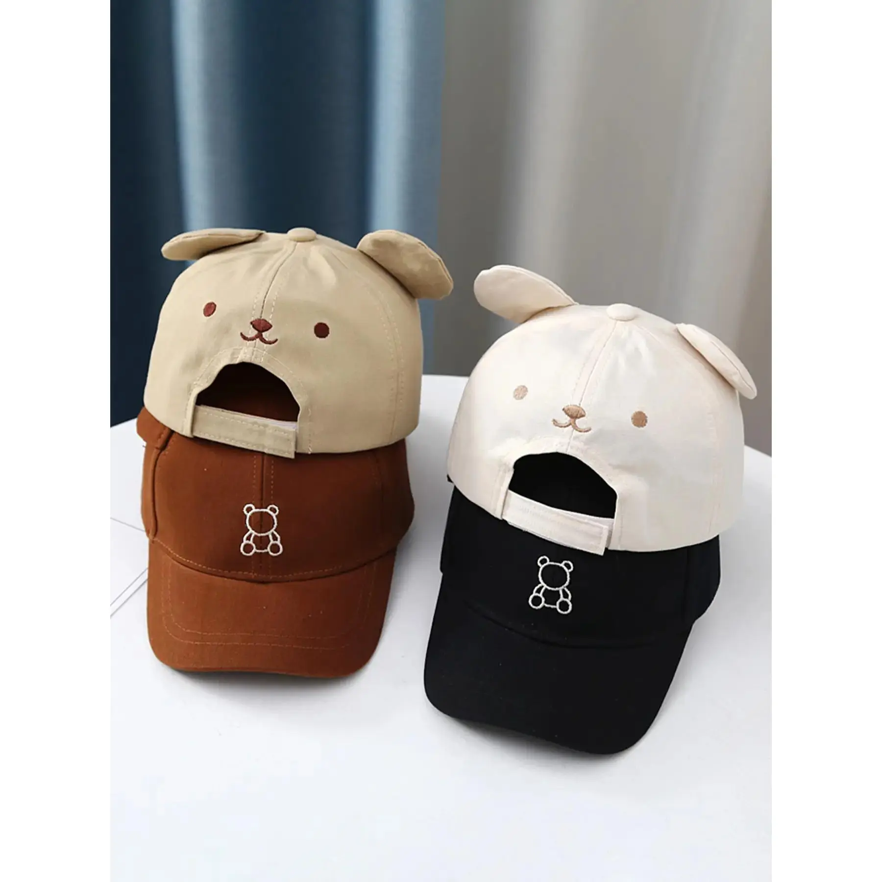Baby Embroidered Hat Spring Autumn Boy Cute Baseball Cap Girl Sun Protection Hard Brim Snapback Suitable for Travel Beach 1-3 Years Head Circumference 44-50cm
