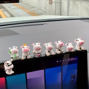 8pcs Cow Figurines for Desktops, Collectible Figurine, Decorative Figurines, Home Decor Ornaments, Cute Cow/cowgirl Decorations, Farm Dashboard & Shelf Decor, Perfect Holiday Gifts, Home Decor Statue, Cute Animal Design