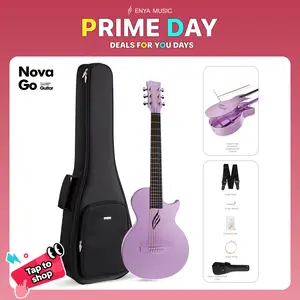 【Play Anywhere】Enya Nova Go Travel Guitar Carbon Fiber Guitar 1/2 Size Acoustic – Lightweight Waterproof One-Piece Body /for Beginners & Adults | Outdoor Adventures, Camping & Beach | Durable Portable Guitar with Gig Bag & Acc Christmas Gift