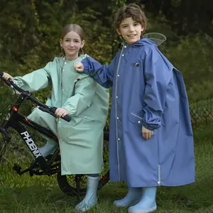 Bike-Ready Kids Raincoat | Backpack Slot & Heavy Rain Proof for School