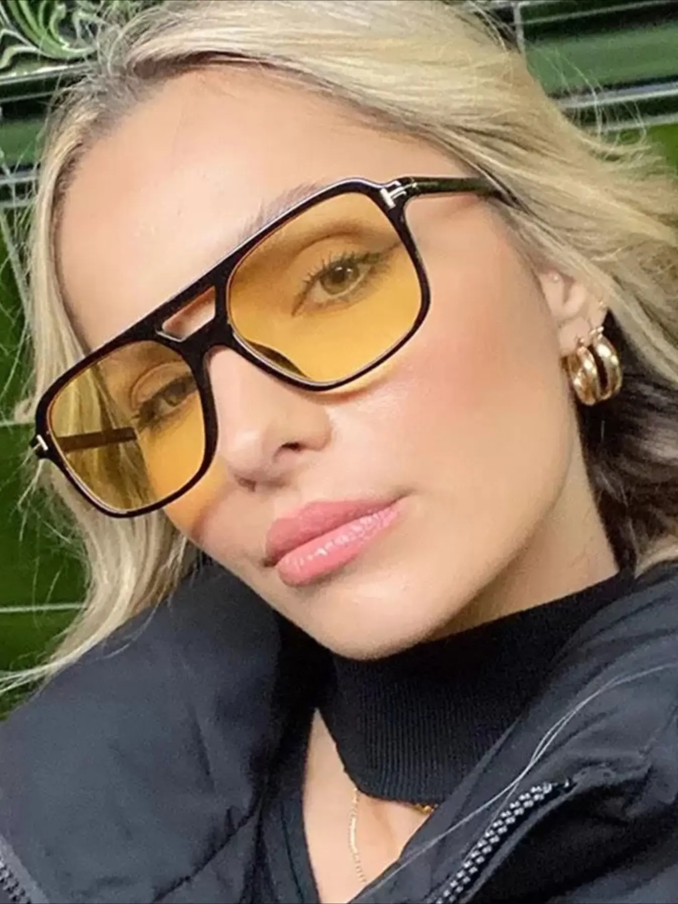 Retro Pilot Sunglasses Women Men Driving Glasses Vintage 70s Sunglasses Oversized Square Glasses Yellow Lens Uv400 Classic Shades
